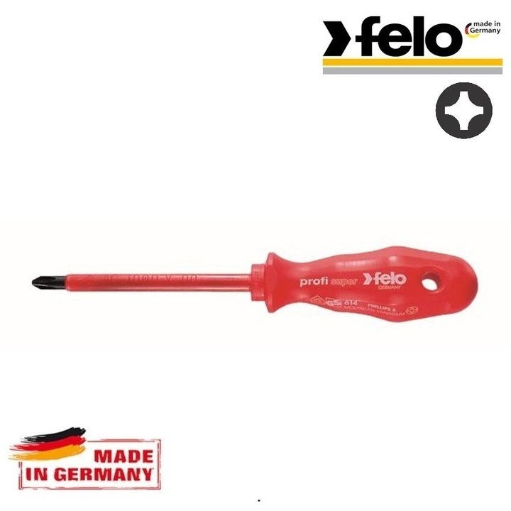 Отвертка FELO S614 1000V PH2x100