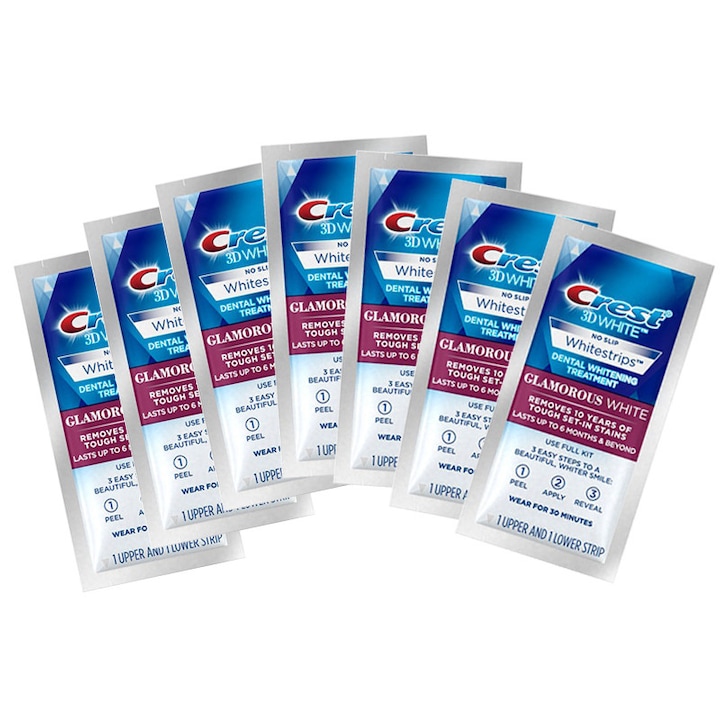 Crest Whitestrips 3D Fogfehérítő Szalagok, Glamorous White Luxe, 7 napos kezelés (14 szalag)