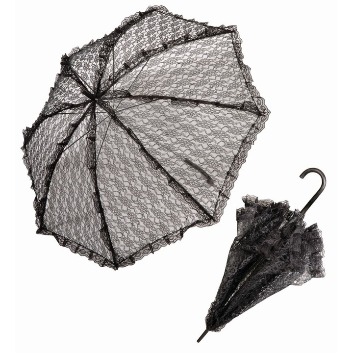 Umbrela de soare, Dantela, Negru, 83 cm