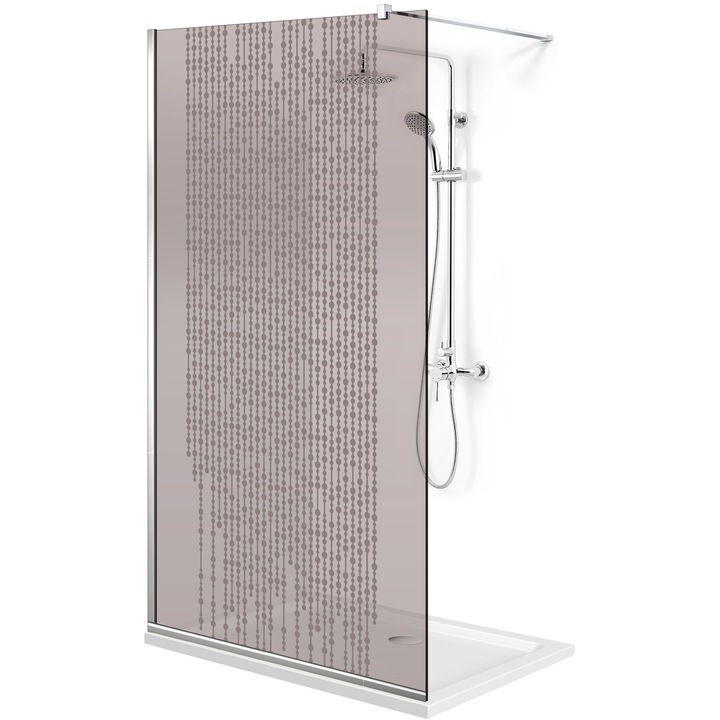 Aqua Roy ® INOX 70x195 cm zuhanyfal, incolor Rain modell, 8 mm bronz biztonsági üveg, vízkő elleni kezeléssel