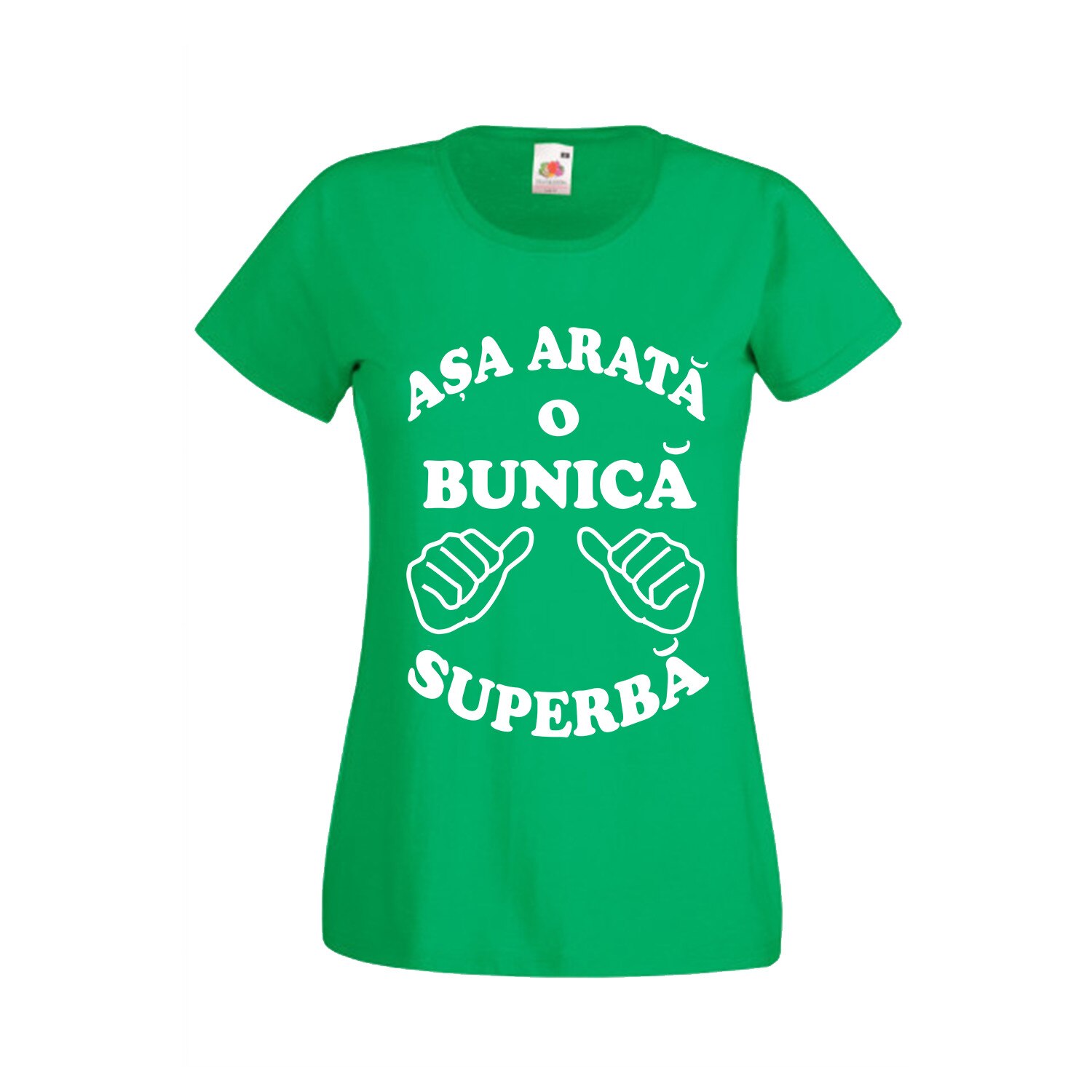 Tricou personalizat Fruit of the loom Asa arata o bunica superba S verde