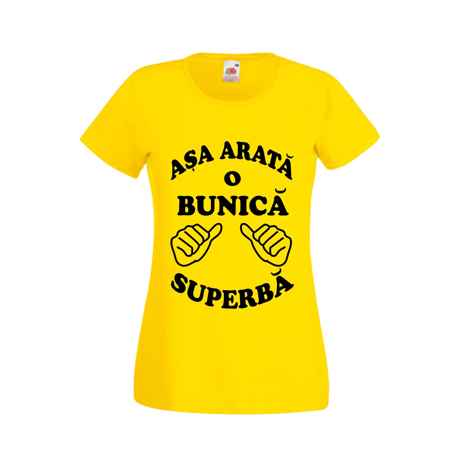 Tricou personalizat Fruit of the loom Asa arata o bunica superba M galben
