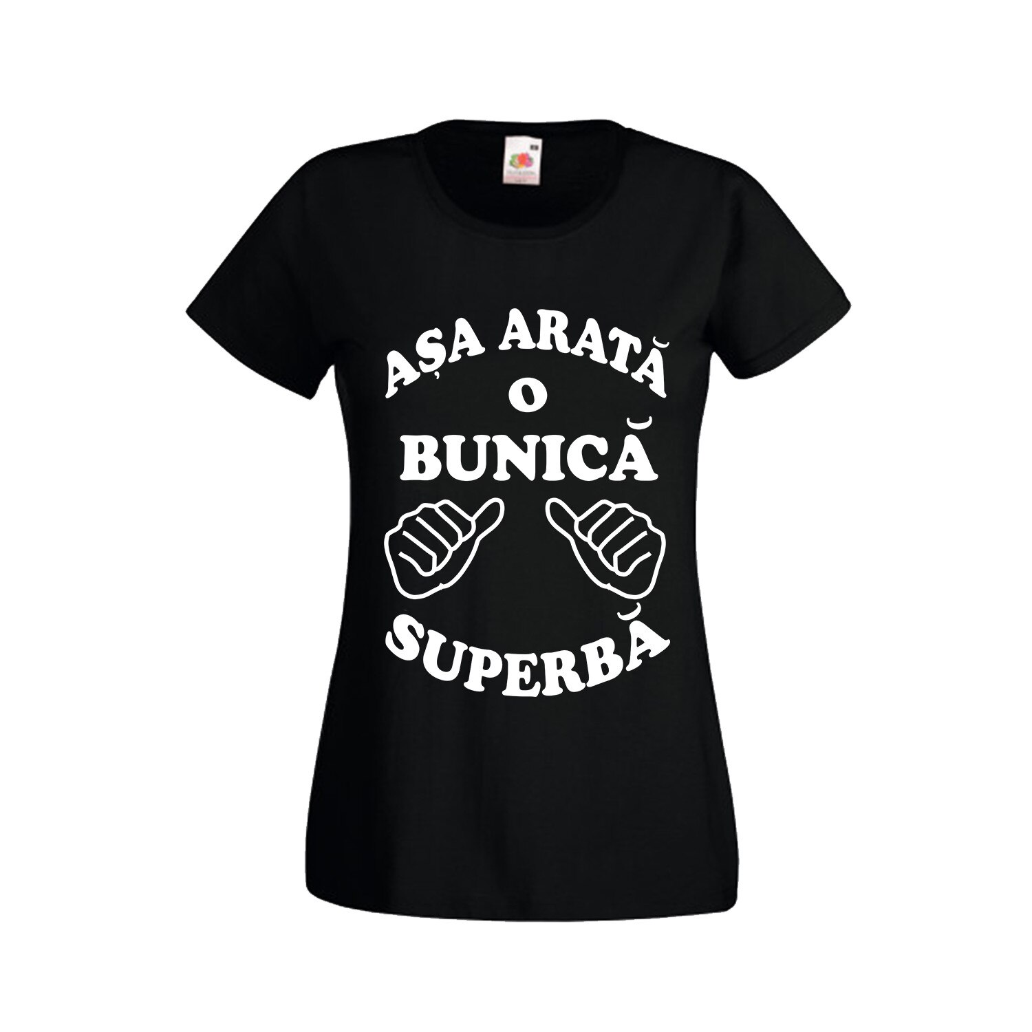 Tricou personalizat Fruit of the loom Asa arata o bunica superba XL negru