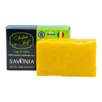 Sapun 100% Natural Savonia Salvie si Sulf, 90 g Sapun 100% Natural Savonia Salvie si Sulf, 90 g