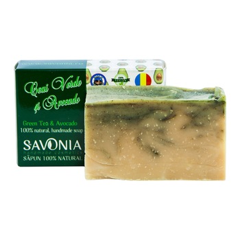 Sapun 100% Natural Savonia Ceai Verde si Avocado, 90 g Sapun 100% Natural Savonia Ceai Verde si Avocado, 90 g