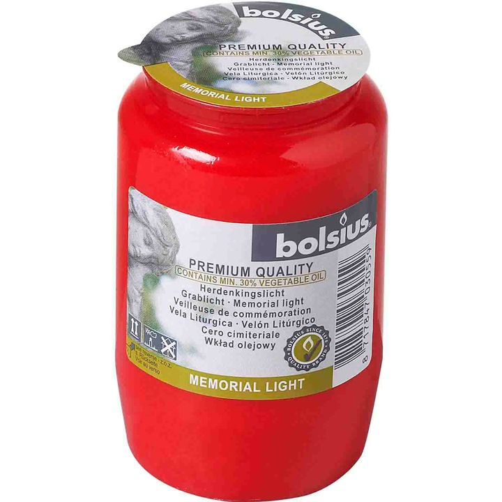 Свещ Bolsius "Червена светлина"№ 3 , 52 часа горене