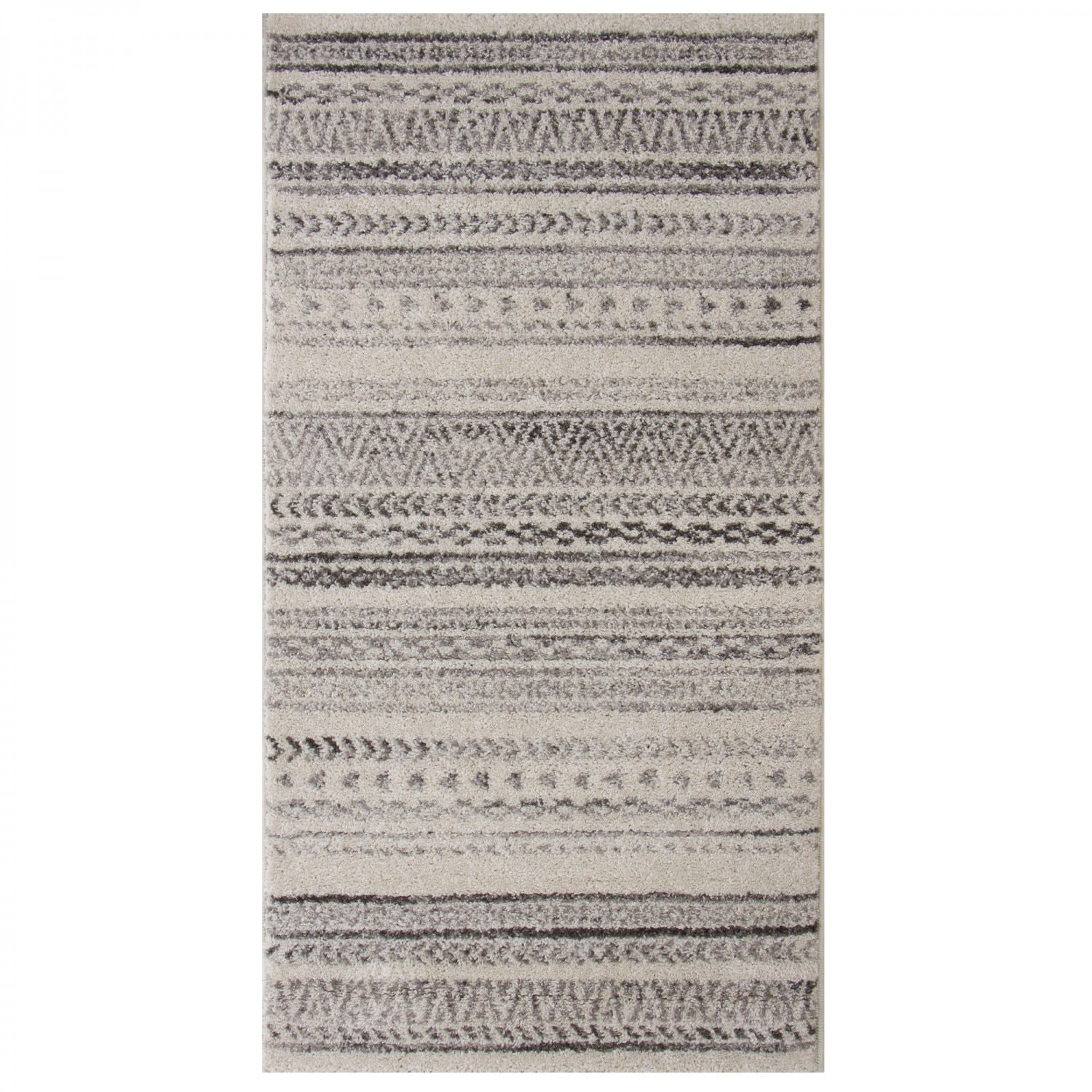 Covor living / dormitor, iMK®, cu model, gri-crem, polipropilena, dreptunghiular 80 x 150 cm