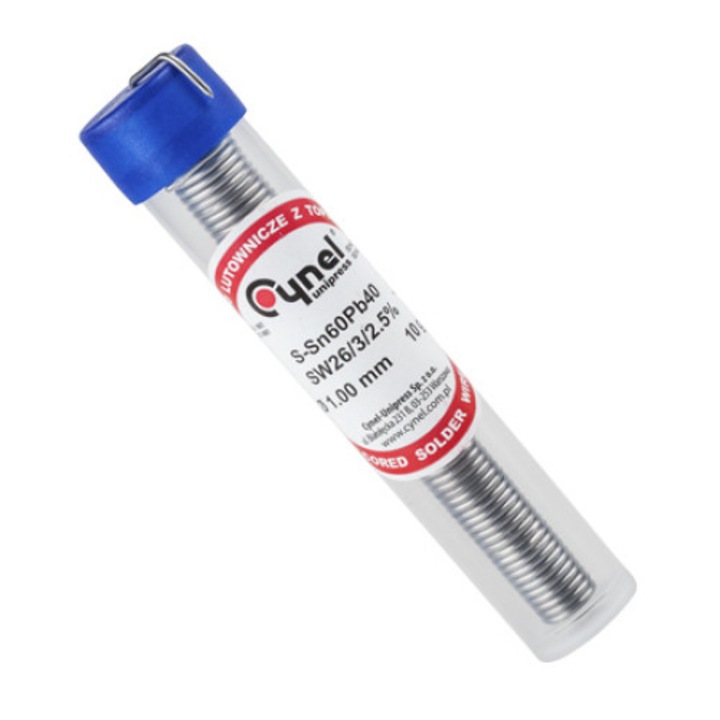 Fludor 1mm tub 10g LC60 sn60pb40 Cynel