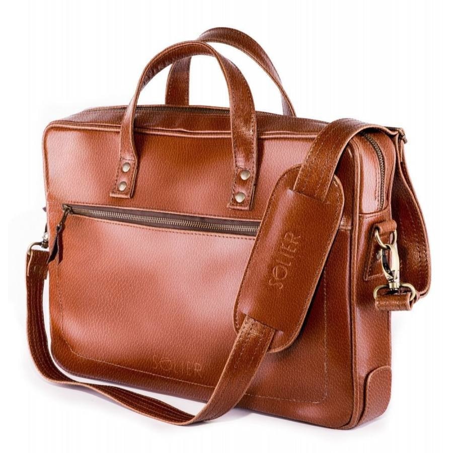 Geanta Business, Solier, din piele ,neagra