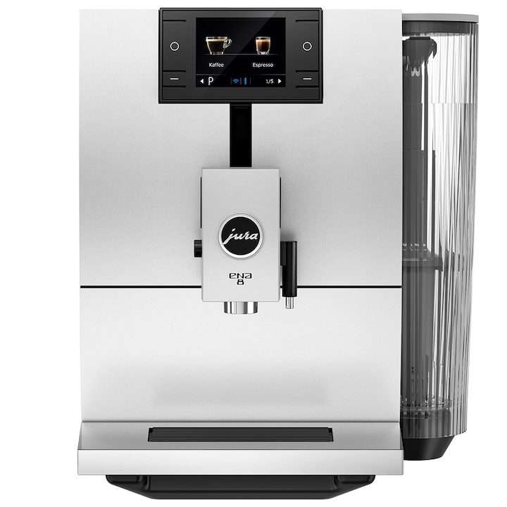 Jura ENA8 Automata eszpressó kávéfőző, 15 bar, 1.1 l, 125 g, AromaG3 daráló, 10 One Touch különlegesség, színes kijelző, Fekete