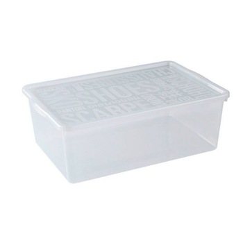 Cutie depozitare pantofi 390 x 258 x 133 mm, alb transparent Cutie depozitare pantofi 390 x 258 x 133 mm, alb transparent