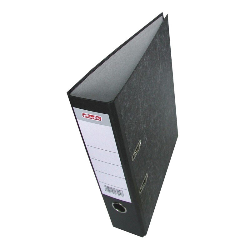 Biblioraft Marmorat Herlitz A4 75 mm cu colt metalic