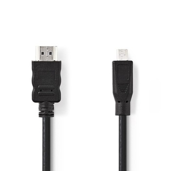 Cablu Valueline, HDMI tata - micro HDMI tata, 2 m, negru Cablu Valueline, HDMI tata - micro HDMI tata, 2 m, negru