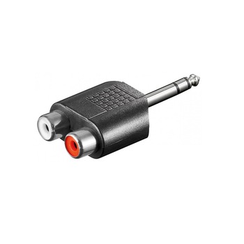 Adaptor Audio Jack 6.3 mm Tata Cu 2 RCA Mama Adaptor Audio Jack 6.3 mm Tata Cu 2 RCA Mama