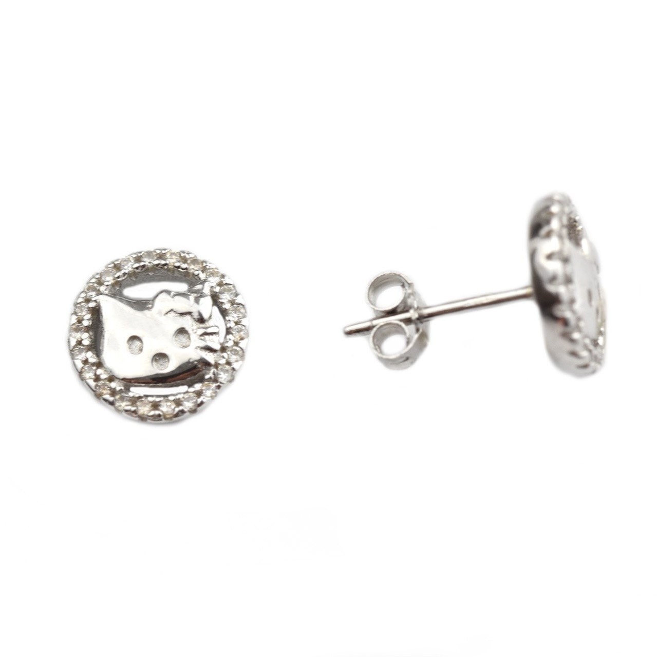 Cercei argint rodiat pisicute - DA142