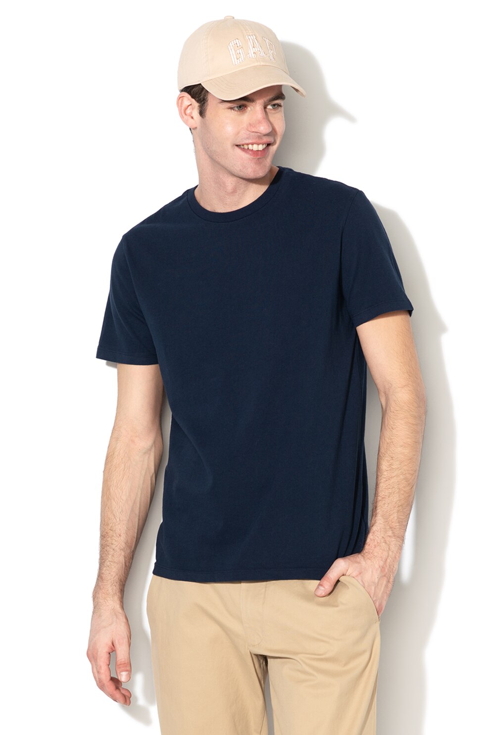 GAP, Tricou cu decolteu rotund 000440775, Albastru marin, L