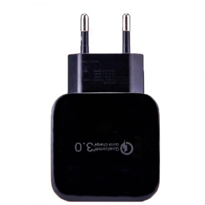 Intelligens adapter Qualcomm Quick Charge 3.0 USB 5V/3.1A, fekete