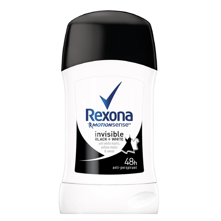 Deodorant stick Rexona Invisible on B+W clothes, 40 ml