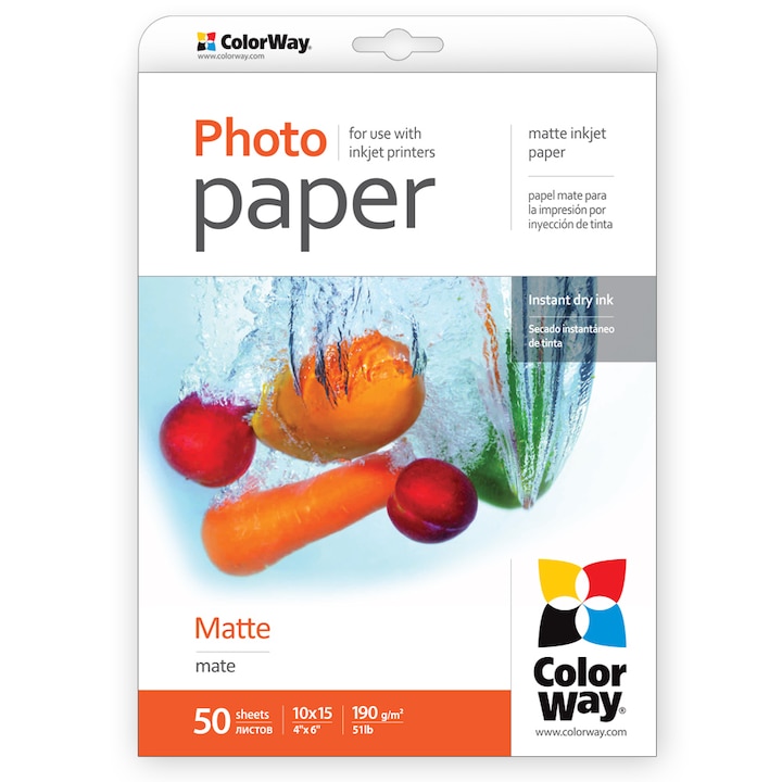 Fotópapír ColorWay PM1900504R, matt, 10x15 cm, 50 db