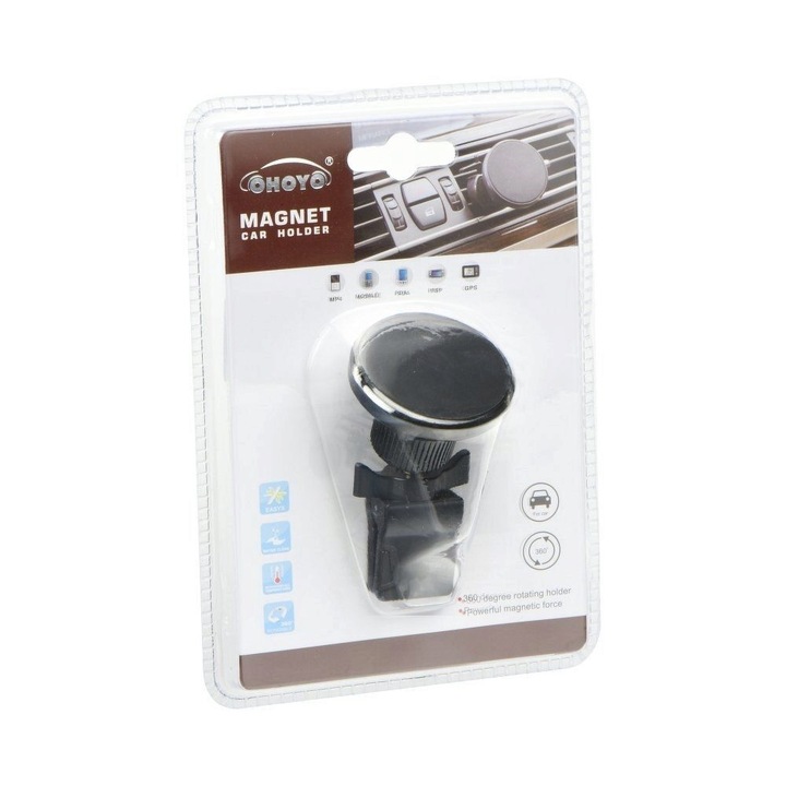 OEM Ohoyo autós mágneses tartó, szellőzőrácsra szerelhető, fekete