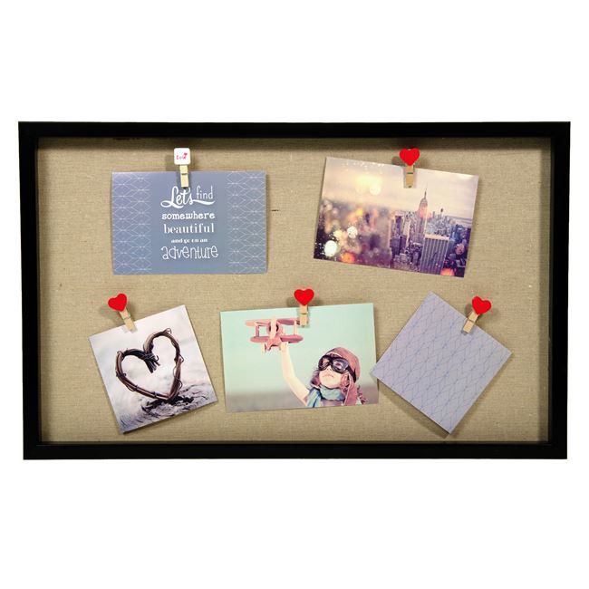Rama foto neagra de perete , ATS 52x32 cm , pozele de prind cu clesti