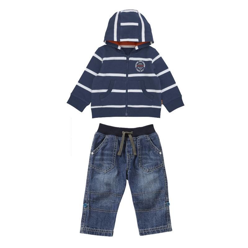 Compleu din bumbac pentru baieti, albastru, 3 ani