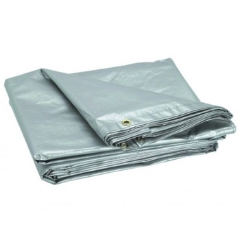 Prelata cu inele 10 X 15 metri , 150 grame /mp , argintiu , greutate 22,5 kg Prelata cu inele 10 X 15 metri , 150 grame /mp , argintiu , greutate 22,5 kg