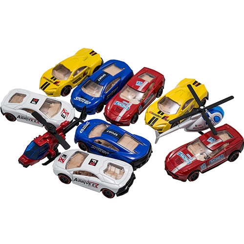 Set 8 masinute si 2 elicoptere din metal