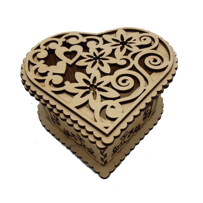Cutie lemn Dantelata inimioara