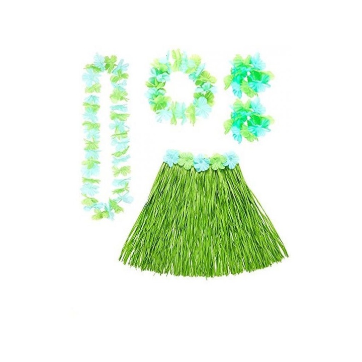 Set accesorii hawaian, 5 piese, verde