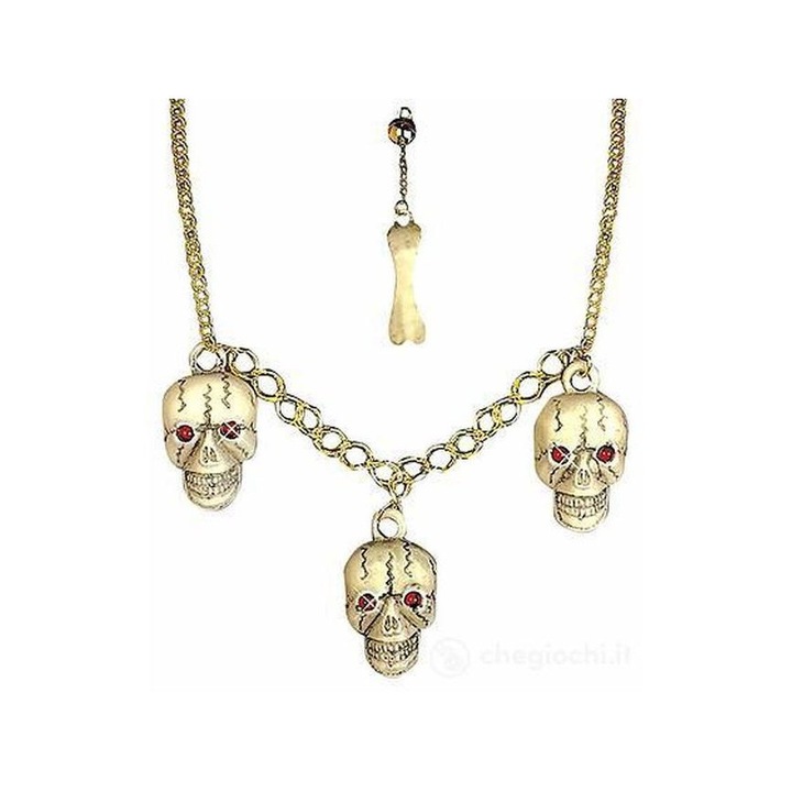 Set de bijuterii craniu de Halloween, Auriu