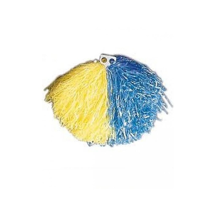 Accesoriu pom=pom, galben/albastru