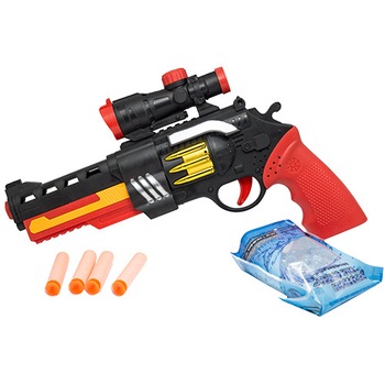 Pistol de jucarie cu muzica si 2 tipuri de gloante Pistol de jucarie cu muzica si 2 tipuri de gloante