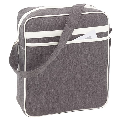 Geanta umar Weser Vintage, crossbody, gri/bej, 28 x 11 x 34 cm