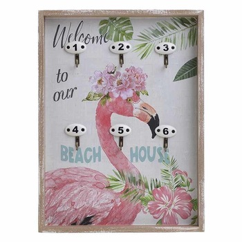 Cuier pentru chei Beach Flamingo, MDF, multicolor, 26 x 3 x 35 cm Cuier pentru chei Beach Flamingo, MDF, multicolor, 26 x 3 x 35 cm