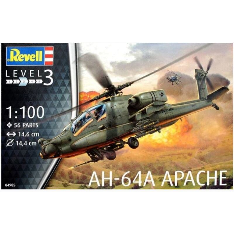 Macheta aeromodele Revell Mc Donnell Dougles AH-64A APACHE 1:100 REV 04985