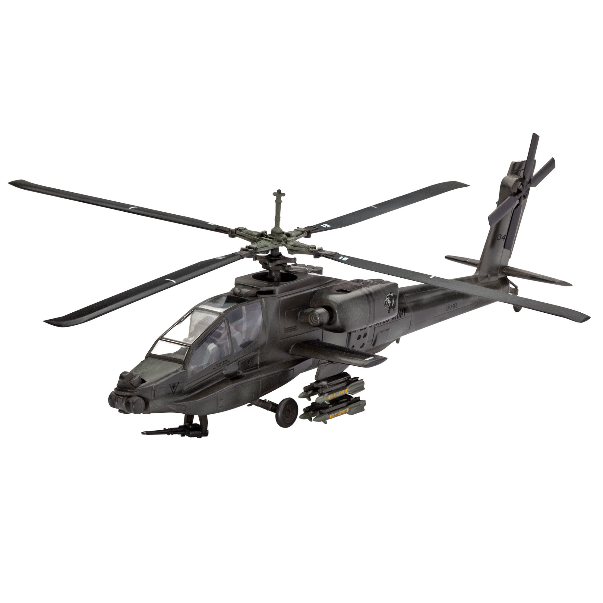 Macheta aeromodele Revell Mc Donnell Dougles AH-64A APACHE cu accesori 1:100 REV 64985