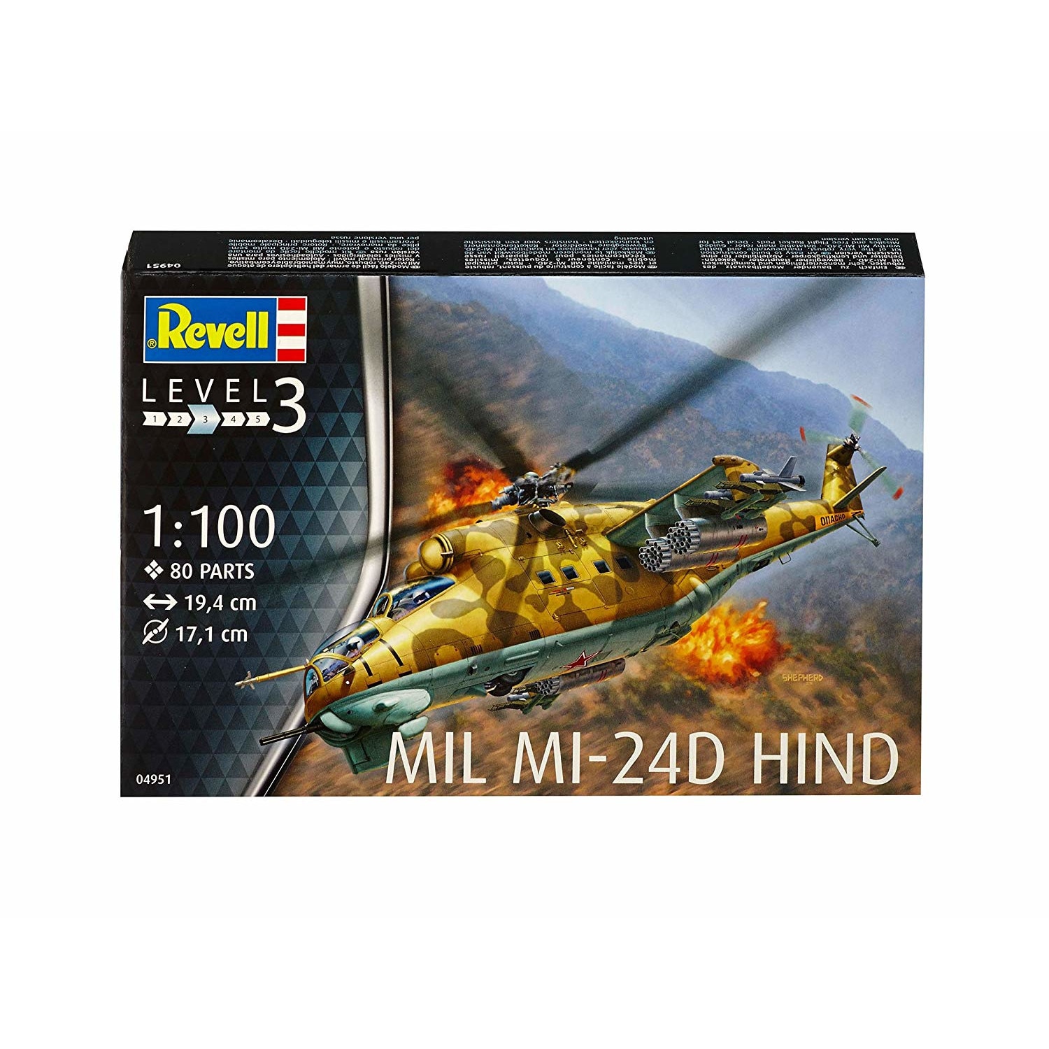 Macheta aeromodele Revell MIL MI-24D HIND 1:100 REV 04951