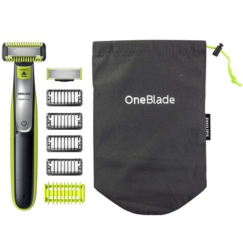 Aparat hibrid de barbierit, tuns barba si parul corporal Philips OneBlade QP2630/30, 4 piepteni, 2 lame, Negru/Verde Aparat hibrid de barbierit, tuns barba si parul corporal Philips OneBlade QP2630/30, 4 piepteni, 2 lame, Negru/Verde