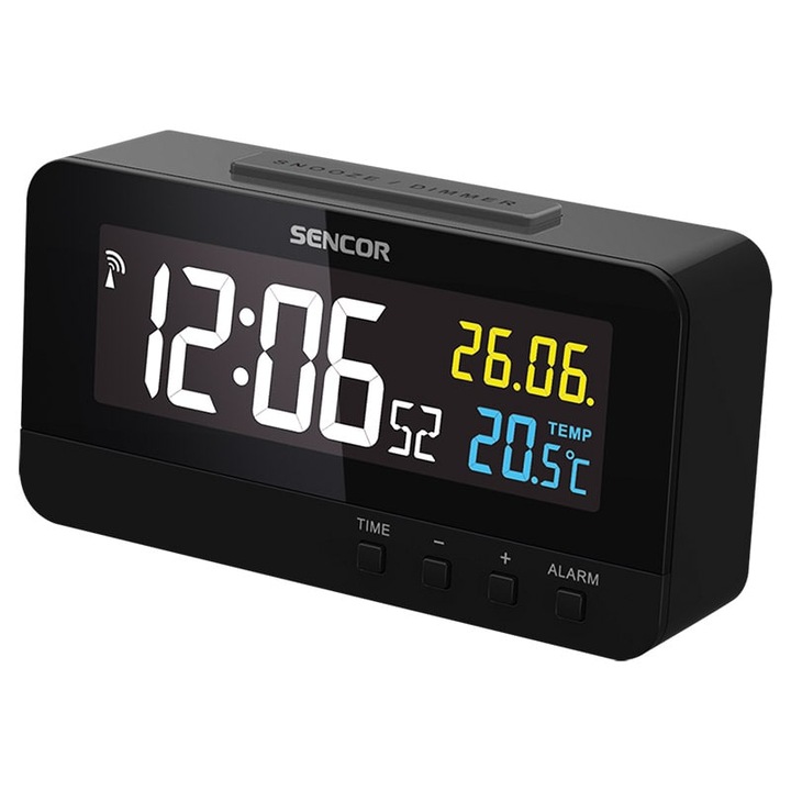 Sencor SDC 4800B digitális ébresztőóra hőmérővel, kettős ébresztés