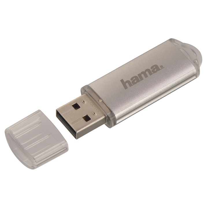 Memorie USB Hama Laeta, 128GB, USB 2.0, Argintiu