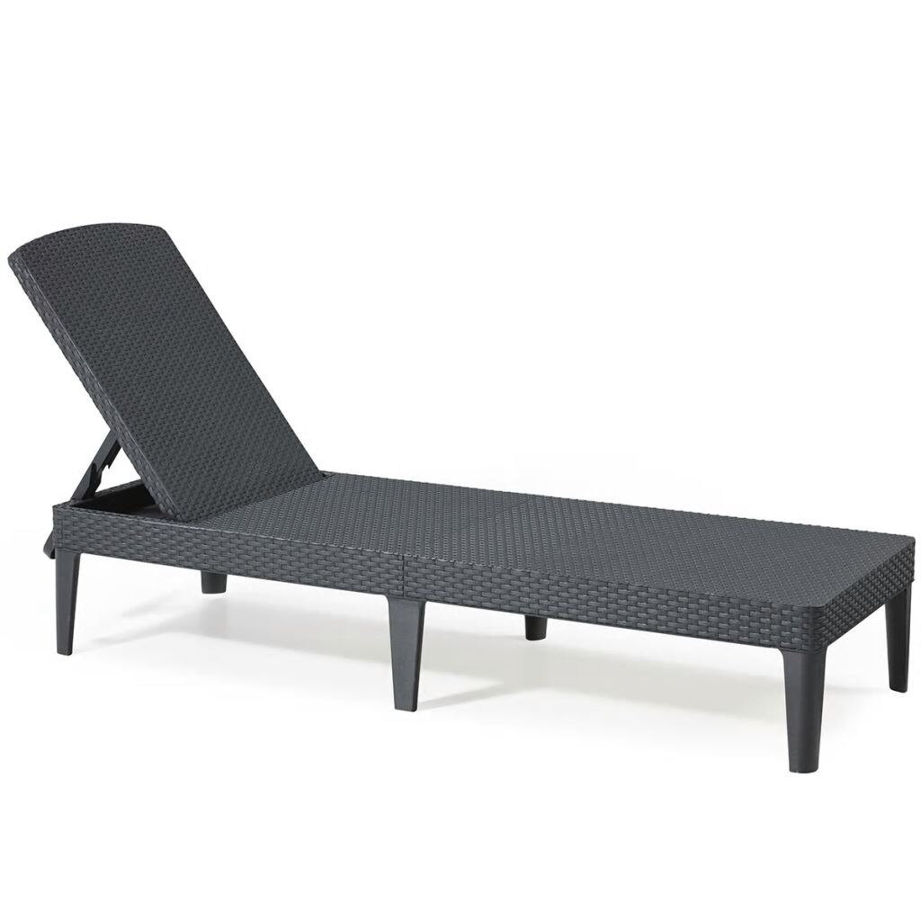 Sezlong Jaipur 235162, Allibert, Plastic, Gri, 187 x 58 x 29 cm