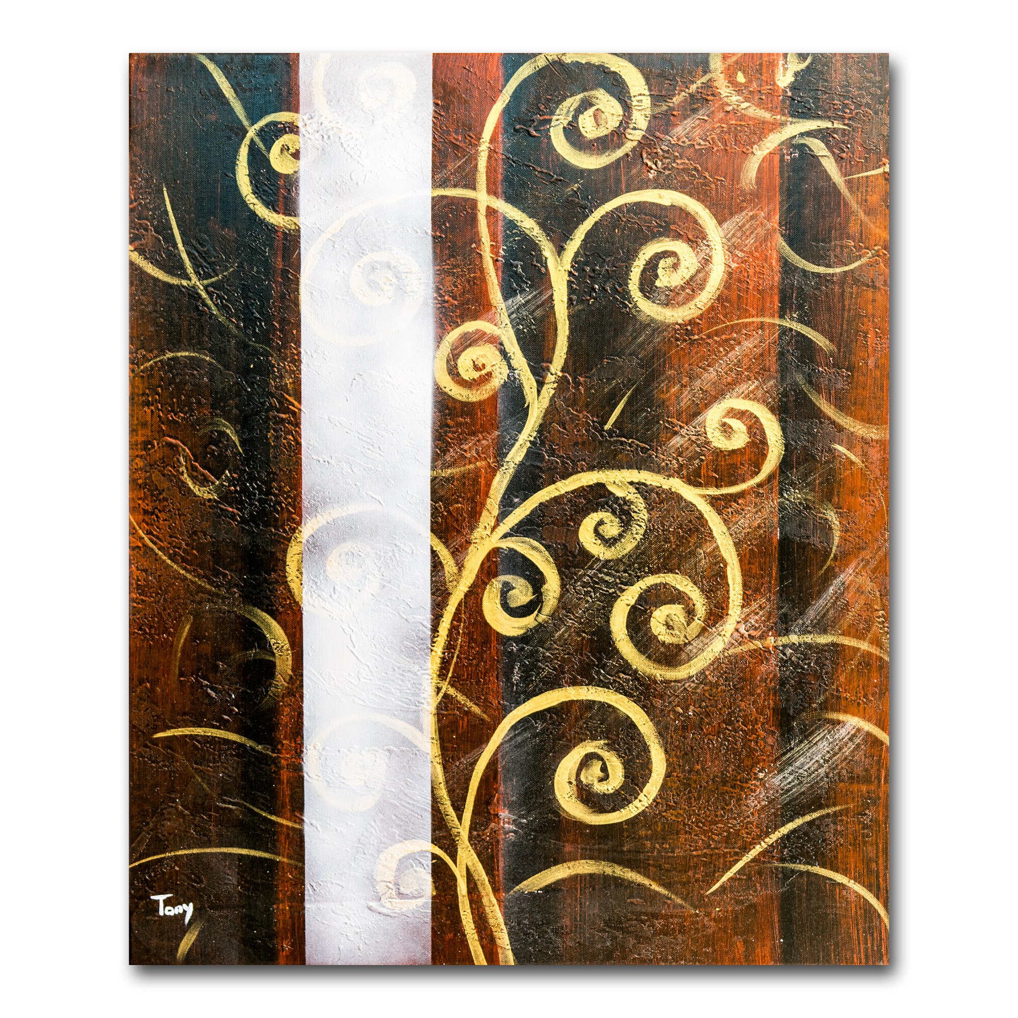 Tablou pictat manual - Sinuos (1) - pictura ulei pe panza 60x50cm