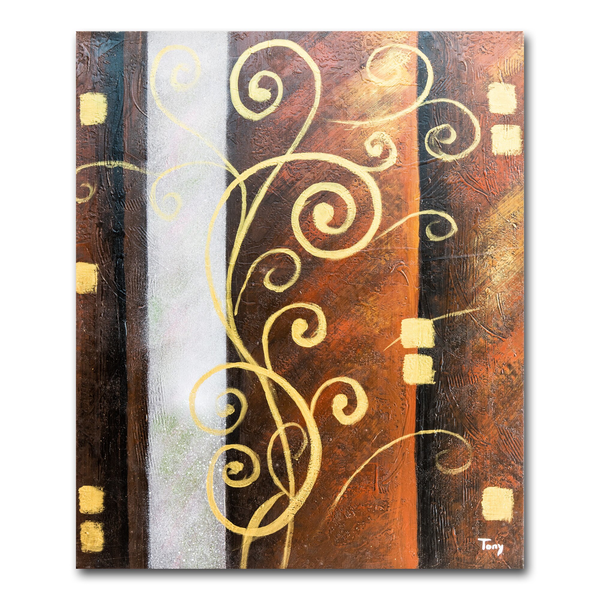 Tablou pictat manual - Sinuos (3) - pictura ulei pe panza 60x50cm