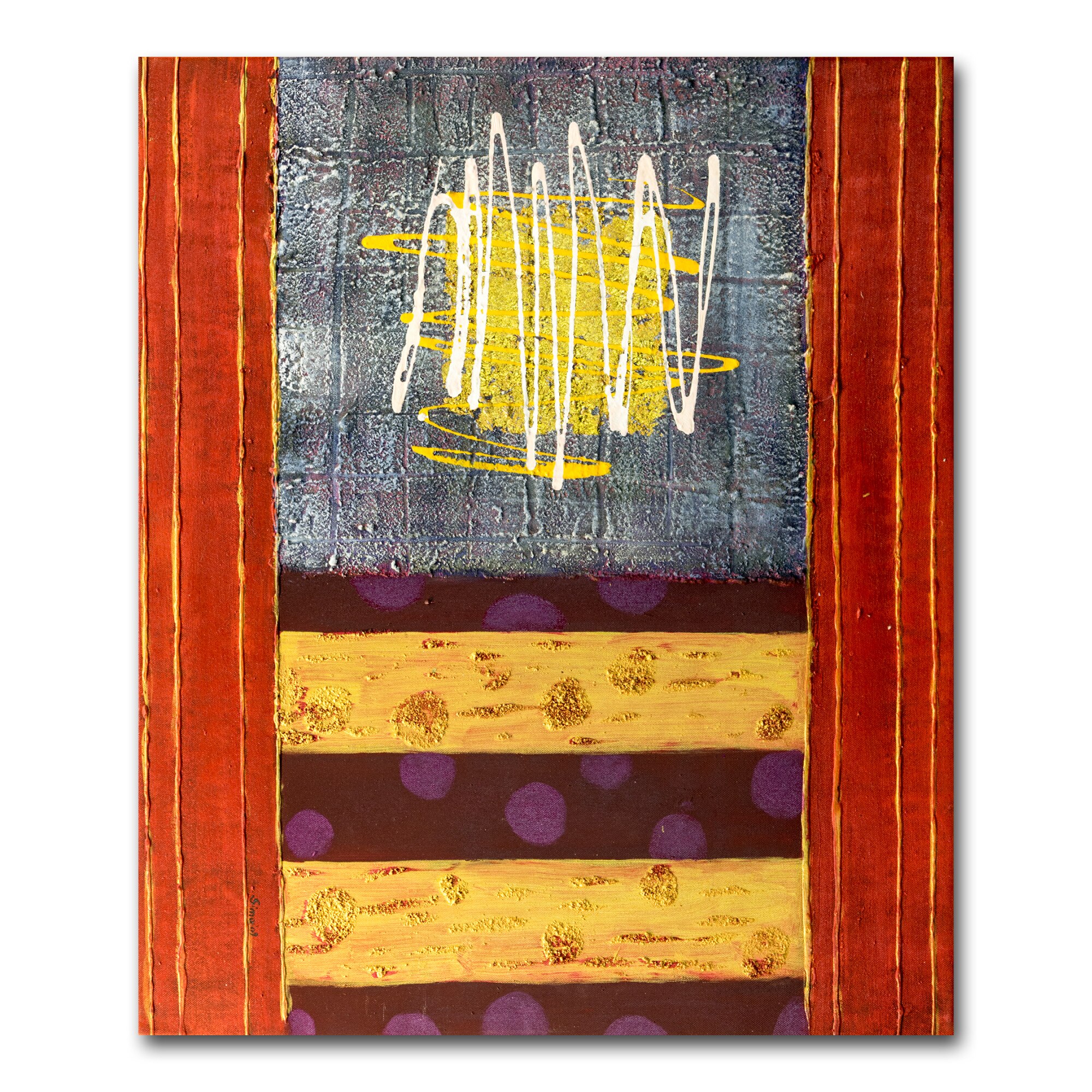 Tablou pictat manual - Compozitie abstracta (4) - pictura ulei pe panza 60x50cm