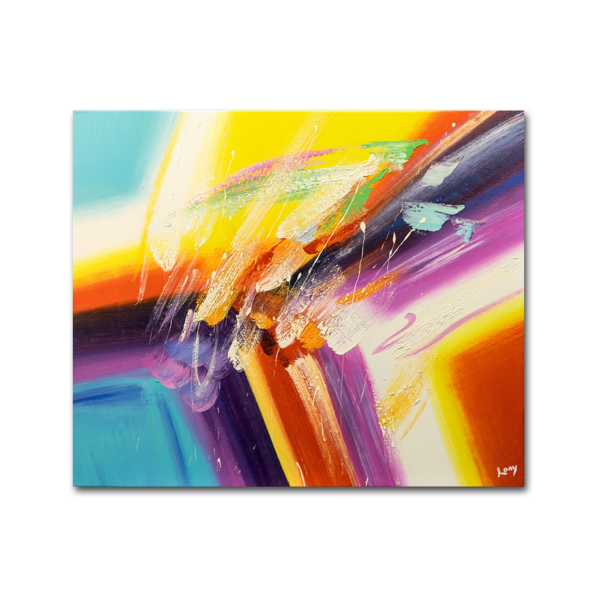 Tablou pictat manual - Calatorie spatiala (2) - pictura ulei pe panza 60x50cm