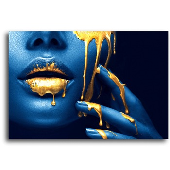 Tablou panza canvas cu ioni de argint, Black pearl, 100 x 70 cm Tablou panza canvas cu ioni de argint, Black pearl, 100 x 70 cm