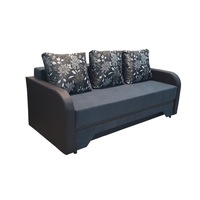 Canapea Corina mica ABC, gri/wenge, stofa/piele ecologica