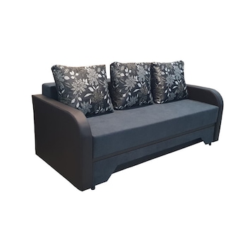 Canapea Corina mica ABC, gri/wenge, stofa/piele ecologica Canapea Corina mica ABC, gri/wenge, stofa/piele ecologica