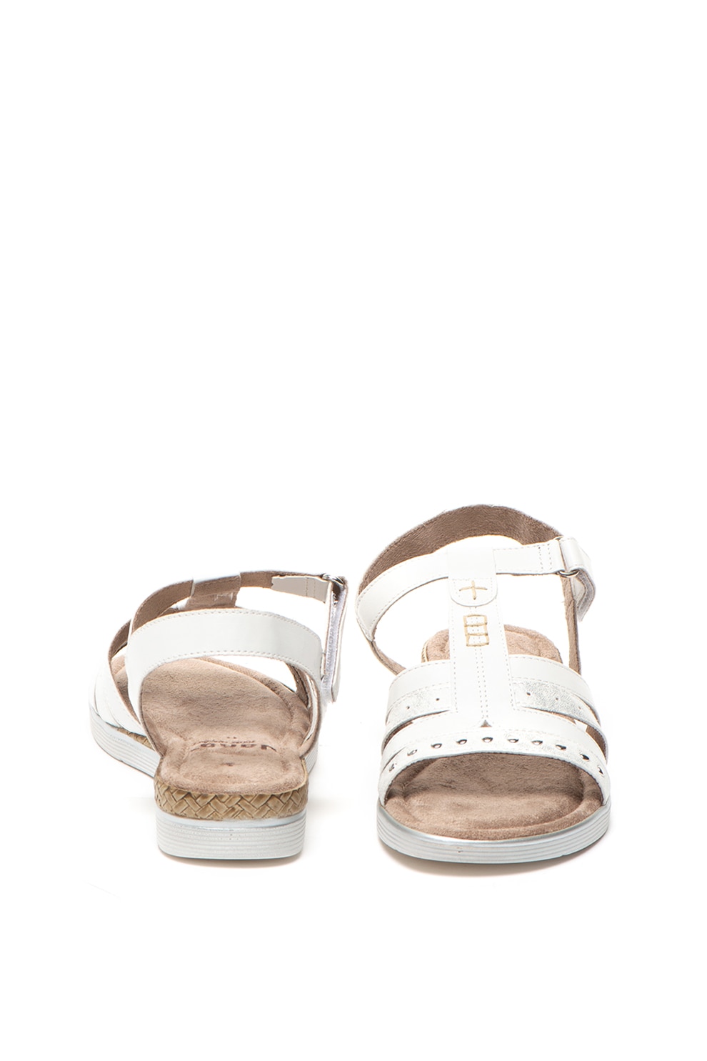 Jana Shoes, Сандали от еко кожа, Мръснобял, 38 - eMAG.bg